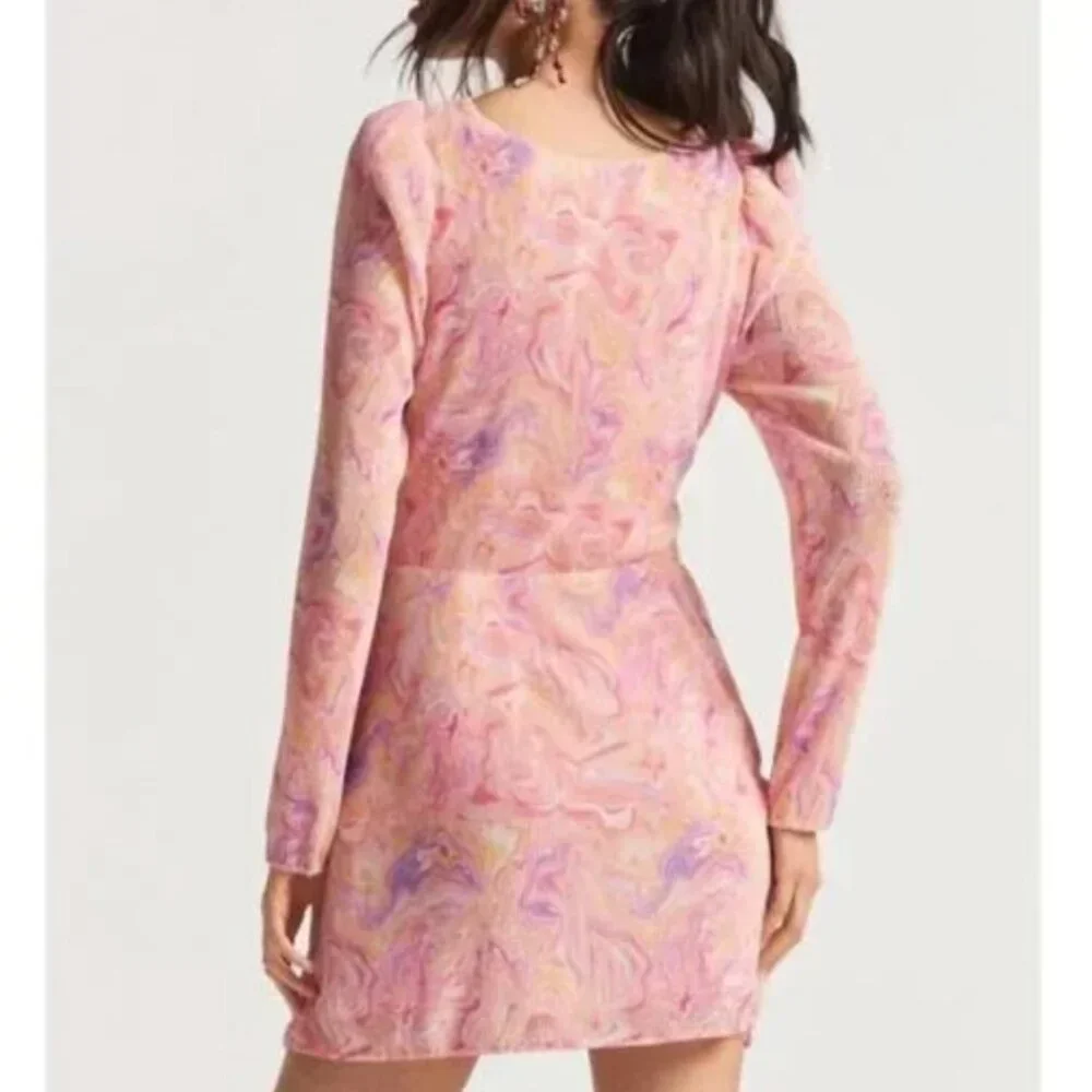 LoveShackFancy Nanita Marble Cut Out Mini Dress in Golden Maze NWT